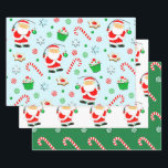 Creative Christmas Gevist cadeau Inpakpapier Vel<br><div class="desc">Unieke visvakantie cadeau wrap met grappige Kerstman visser en kerst snoep,  cupcakes en koekjes.</div>