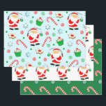 Creative Christmas Gevist cadeau Inpakpapier Vel<br><div class="desc">Unieke visvakantie cadeau wrap met grappige Kerstman visser en kerst snoep,  cupcakes en koekjes.</div>