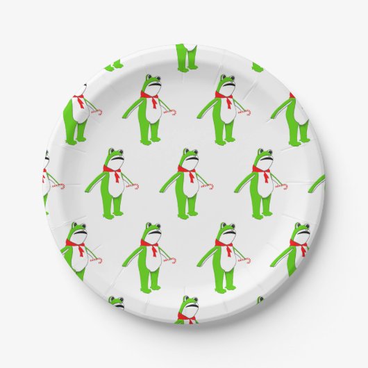 Creative Christmas Holiday Frog Papieren Bordje (Voorkant)