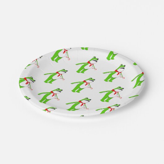 Creative Christmas Holiday Frog Papieren Bordje (Gekanteld)