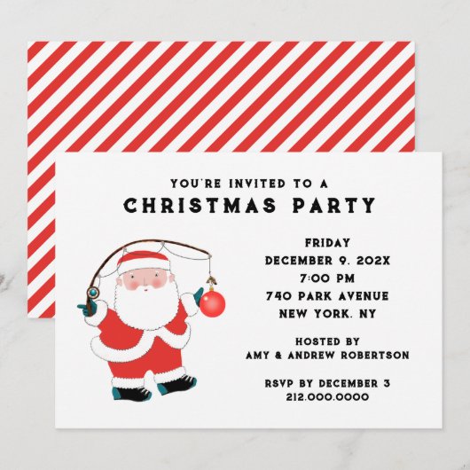 Creative Christmas Holiday Party Uitnodiging (Voorkant / Achterkant)