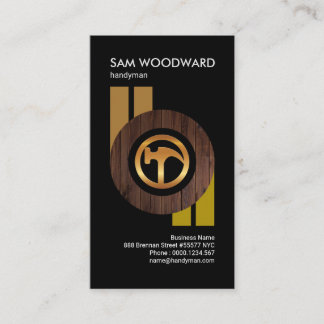 Creative Circular Wood Panel Handyman Visitekaartje