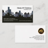 Creative City Skyline Silhouette Home Care Realtor Visitekaartje (Voorkant / Achterkant)