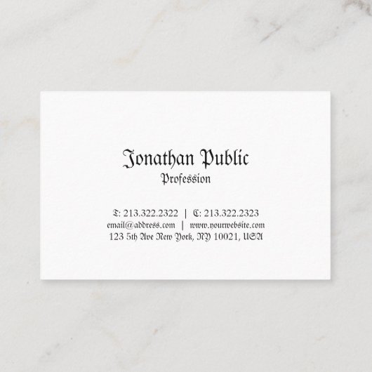 Creative Classic Nostalgic Watch Professional Visitekaartje (Achterkant)