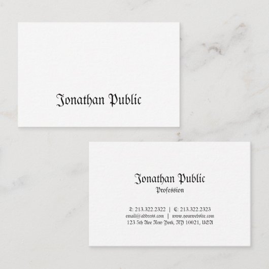 Creative Classic Nostalgic Watch Professional Visitekaartje (Voorkant / Achterkant)