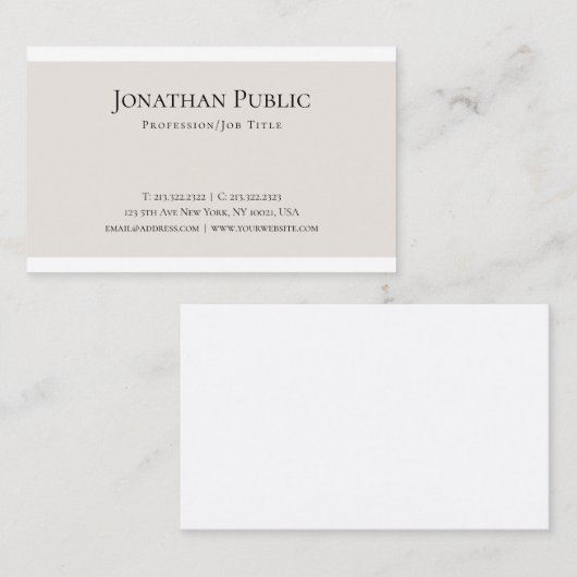 Creative Clean Design Modern Plain Trendy Luxury Visitekaartje (Voorkant / Achterkant)