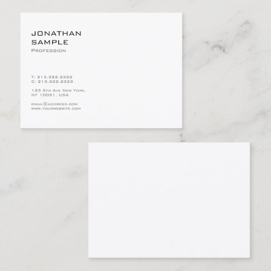 Creative Clean Design Modern Trendy Cool Plain Visitekaartje (Voorkant / Achterkant)