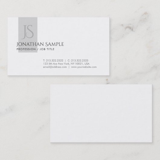 Creative Clean Design Monogram - Grafisch Professi Visitekaartje (Voorkant / Achterkant)