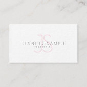 Creative Clean Plain Pink Monogram Moderne Luxe Visitekaartje (Voorkant)