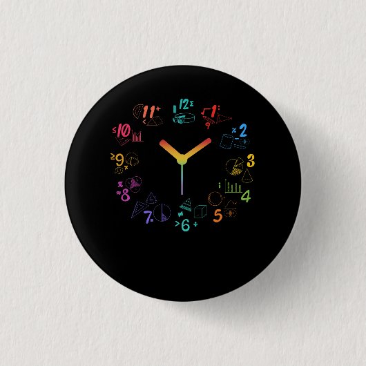 Creative Clock Wiskunde Love deze Wiskunde klok Ti Ronde Button 3,2 Cm (Voorkant)