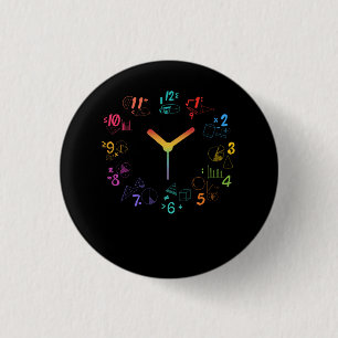 Creative Clock Wiskunde Love deze Wiskunde klok Ti Ronde Button 3,2 Cm