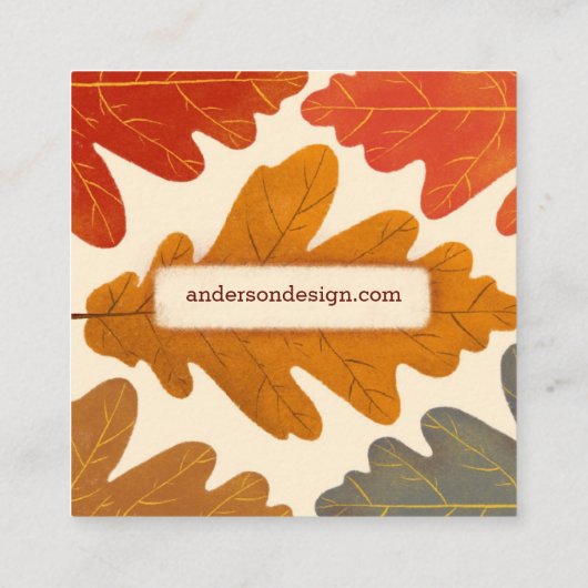 Creative Colorful Herfst Oak Leaf Visitekaartje (Achterkant)