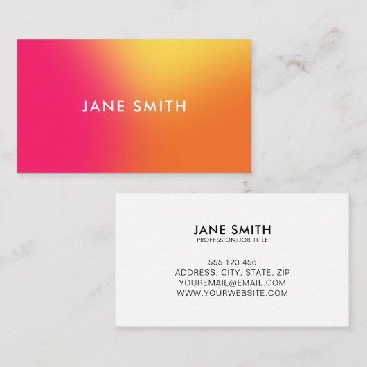 Creative Colorful Ombre Modern Visitekaartje (Voorkant / Achterkant)