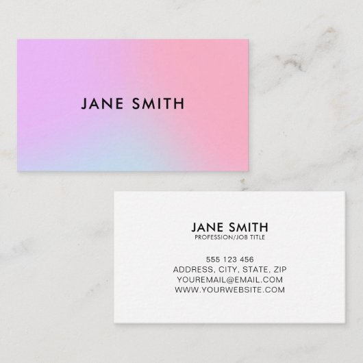 Creative Colorful Ombre Modern Visitekaartje (Voorkant / Achterkant)