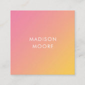 Creative Colorful Pink Yellow Gradient Ombré Vierkante Visitekaartje (Voorkant)