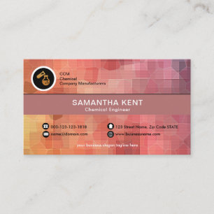 Creative Colorful Polygon Molecules Chemist Visitekaartje
