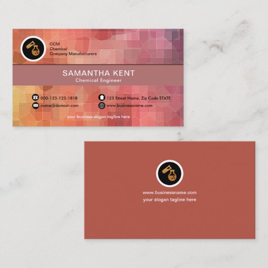 Creative Colorful Polygon Molecules Chemist Visitekaartje (Voorkant / Achterkant)