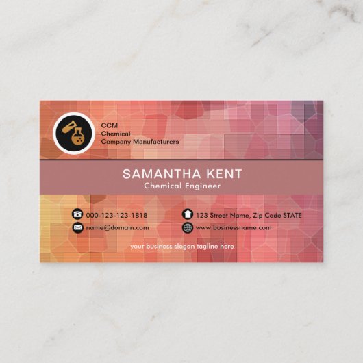 Creative Colorful Polygon Molecules Chemist Visitekaartje (Voorkant)