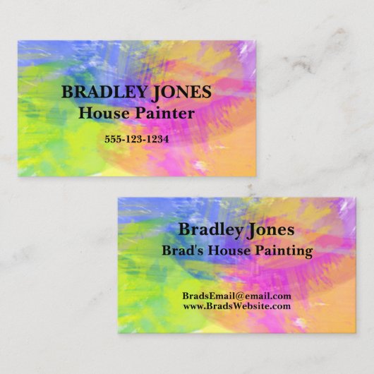 Creative Colorful Waterverf Visitekaartje (Voorkant / Achterkant)