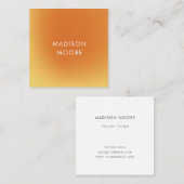 Creative Colorful Yellow Oranje Gradient Ombré Vierkante Visitekaartje (Voorkant / Achterkant)