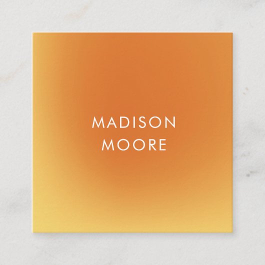 Creative Colorful Yellow Oranje Gradient Ombré Vierkante Visitekaartje (Voorkant)
