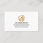 Creative Construction Handyman Tool Panels Visitekaartje (Achterkant)