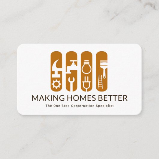 Creative Construction Handyman Tools Banner Visitekaartje (Voorkant)