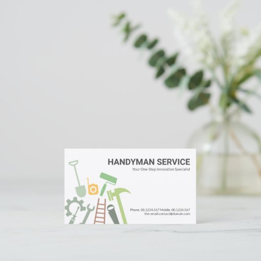 Creative Construction Handyman Tools Home Repair Visitekaartje (Staand voorkant)