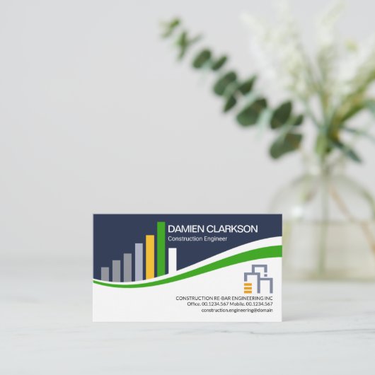 Creative Construction Rebar Civil Engineering Visitekaartje (Staand voorkant)