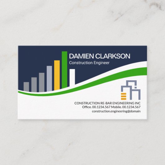 Creative Construction Rebar Civil Engineering Visitekaartje (Voorkant)