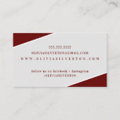 CREATIVE CORNERS classy monogram maroon grijs wit Visitekaartje (Achterkant)