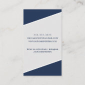 CREATIVE CORNERS classy monogram navy grijs wit Visitekaartje (Achterkant)