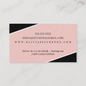 CREATIVE CORNERS classy monogram zwart roze wit Visitekaartje (Achterkant)