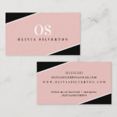 CREATIVE CORNERS classy monogram zwart roze wit Visitekaartje (Voorkant / Achterkant)