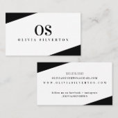 CREATIVE CORNERS classy monogram zwart wit Visitekaartje (Voorkant / Achterkant)