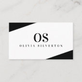 CREATIVE CORNERS classy monogram zwart wit Visitekaartje (Voorkant)