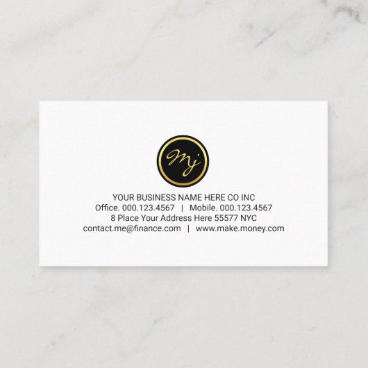 Creative Create Your Name Monogram Visitekaartje (Achterkant)