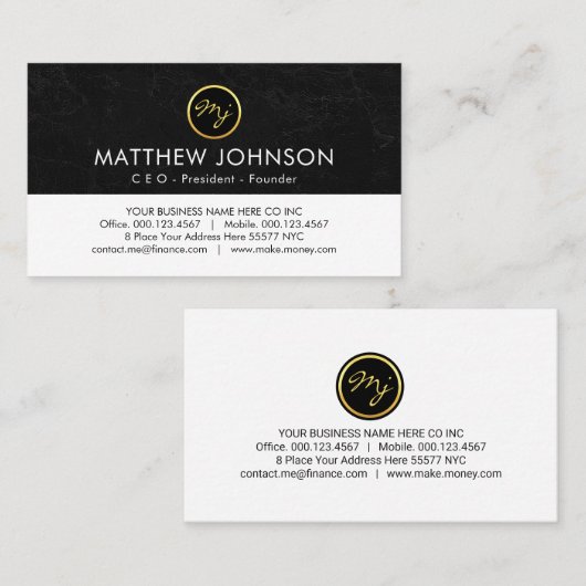 Creative Create Your Name Monogram Visitekaartje (Voorkant / Achterkant)