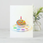 Creative Cupcake Birthday Party Invitation Kaart (Staand voorkant)
