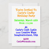 Creative Cupcake Birthday Party Invitation Kaart (Achterkant)