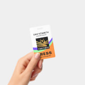 Creative Curvature Wave Press Photo ID Badge (Handheld)