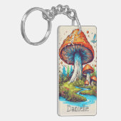 Creative Custom Monogram Psychedelic Mushroom Sleutelhanger (Voorkant Links)
