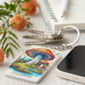 Creative Custom Monogram Psychedelic Mushroom Sleutelhanger (Voorkant Rechts)