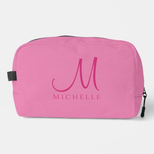 Creative Custom Typografie Naam Monogram Roze Toilettasje (Voorkant)