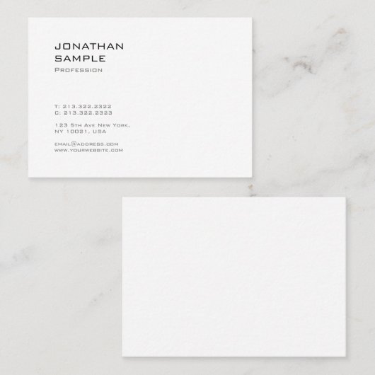 Creative Cute Design Modern Trendy Cool Plain Visitekaartje (Voorkant / Achterkant)