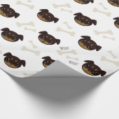 Creative Cute Rottweiler Puppy & Botten Patroon Cadeaupapier (Hoek)
