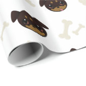 Creative Cute Rottweiler Puppy & Botten Patroon Cadeaupapier (Rol Hoek)