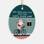 Creative Cyclist Biking Kerstmis 2023 Keramisch Ornament (Rechts)