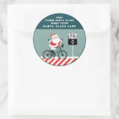 Creative Cyclist Biking Kerstmis Ronde Sticker (Tas)
