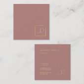 Creative Design Gold Monogram Sjabloon Moderne Lux Vierkante Visitekaartje (Voorkant / Achterkant)